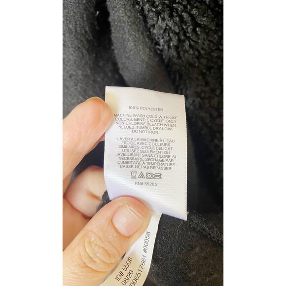 Express Cozy Black Sherpa Flyaway Open Jacket Size Medium - Picture 7 of 9